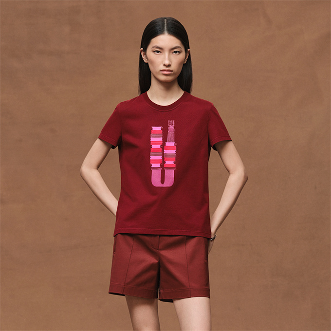 9A+ quality hermes u-shaped buckle print t-shirt